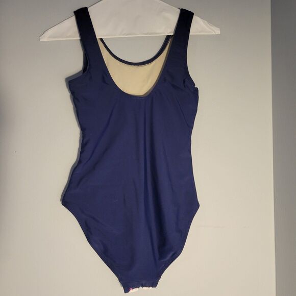 Shade Critters Palm Beach Girl's One Piece Sequined Swimsuit Navy/Multi Sz 12 - Picture 3 of 5